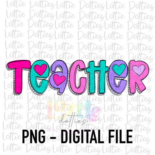 Teacher  PNG - Teacher Sublimation - Digital Download