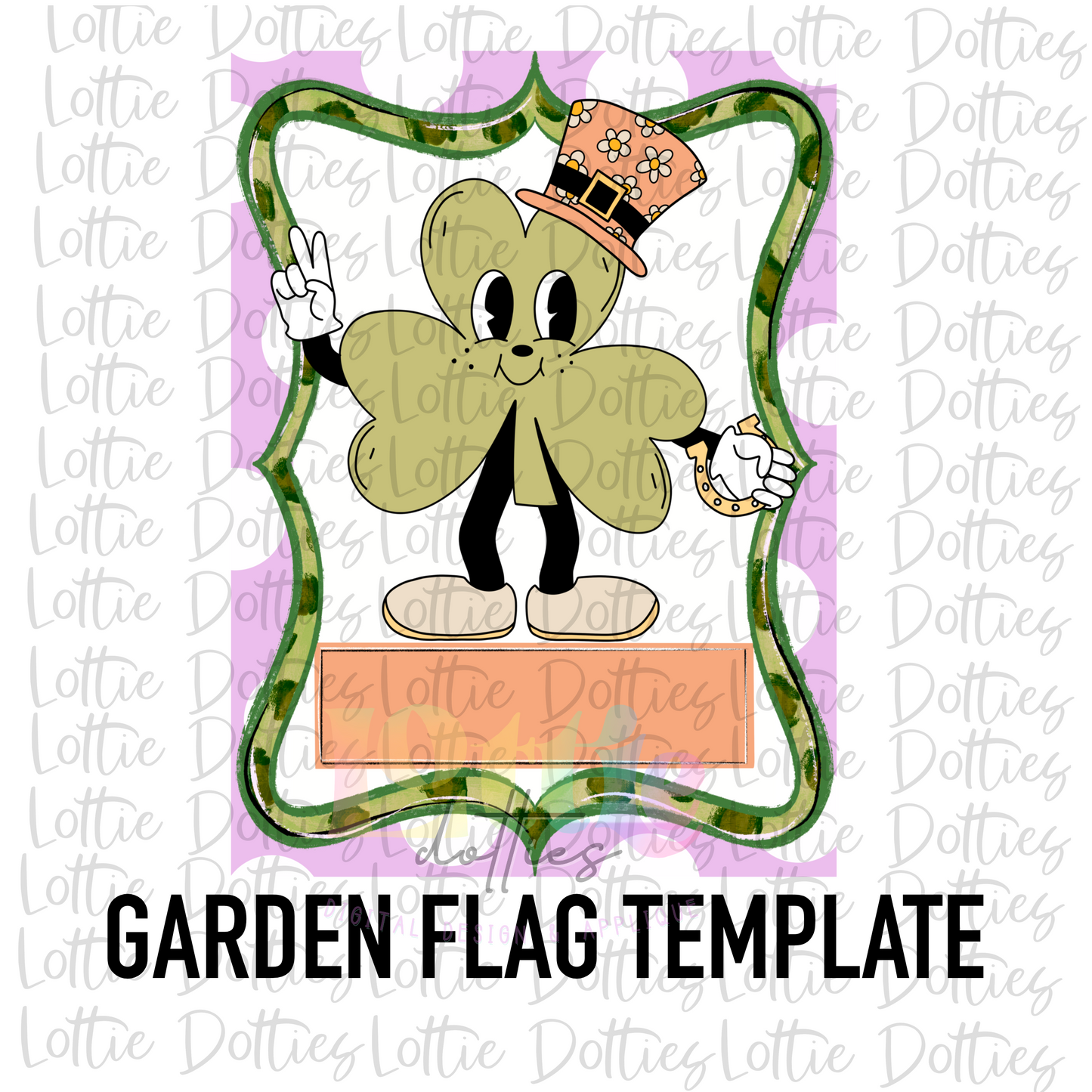 Shamrock Flag PNG - Mardi Gras Sublimation - Digital Download