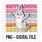 Happy Easter PNG - Easter Sublimation - Digital Download - Bunny