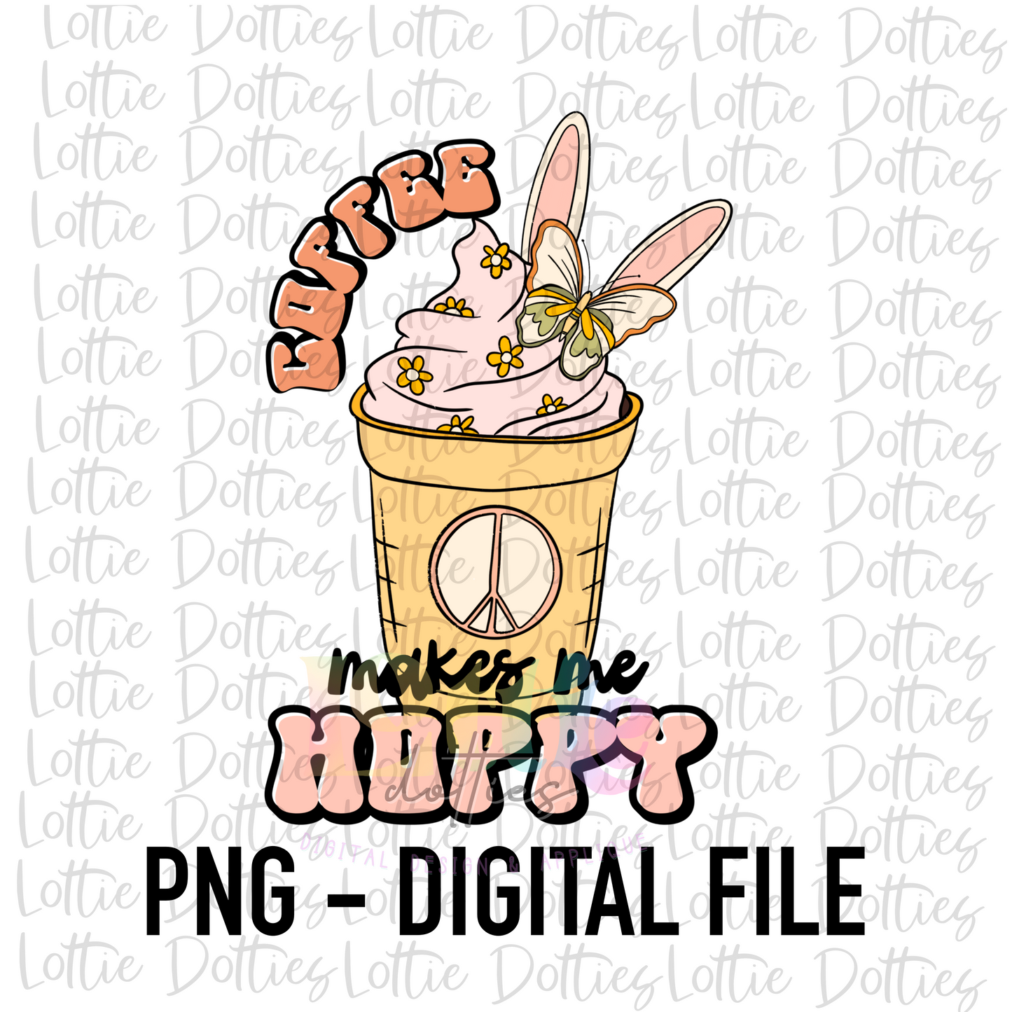 Coffee Makes Me Hoppy PNG - Easter Sublimation - Digital Download