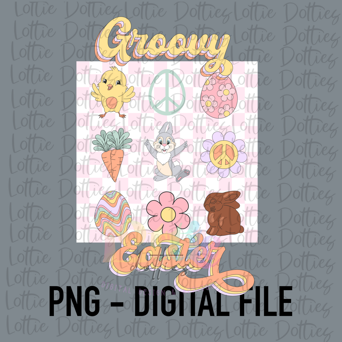 Groovy Easter PNG - Easter Sublimation - Digital Download