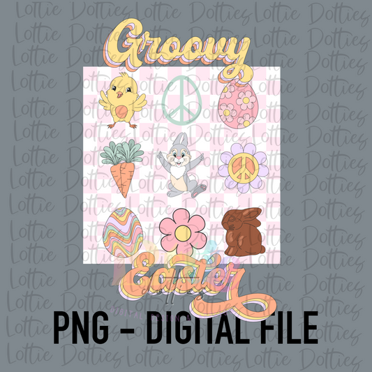 Groovy Easter PNG - Easter Sublimation - Digital Download