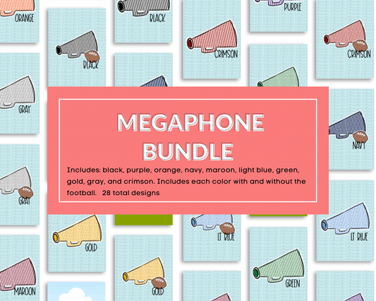 Megaphone Bundle | School Spirit Bundle PNG | Digital Download | PNG