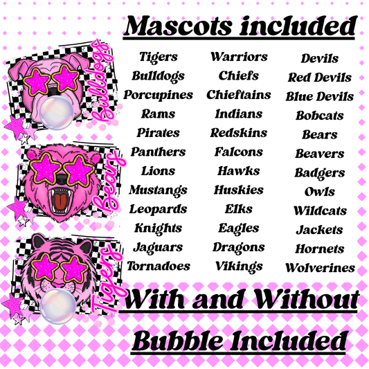 Pink out Mascots Bundle PNG | Pink Mascot designs | Digital Download