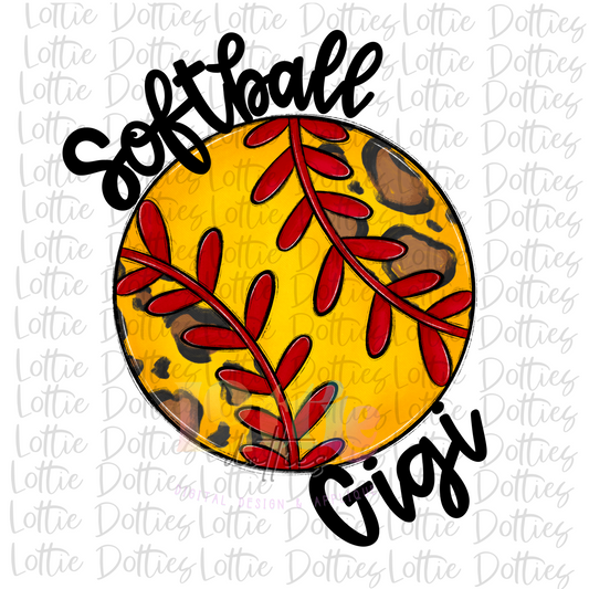 Softball Gigi Png - Baseball Sublimation - Digital Download