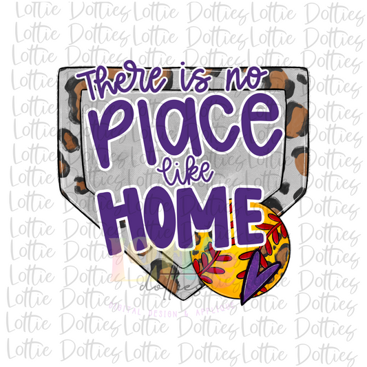 There No Place Like Home PNG - Softball Sublimation - Digital Download -Purple