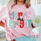 Merry and Bright PNG - Christmas Sublimation - poppy