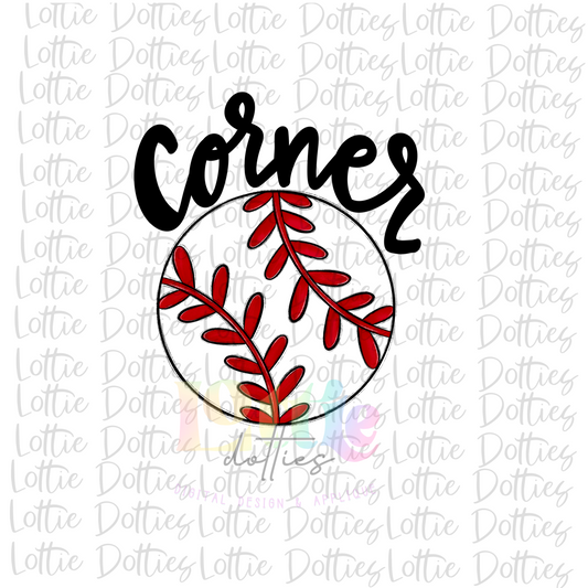 Corner Baseball PNG- Corner Sublimation- Digital Download
