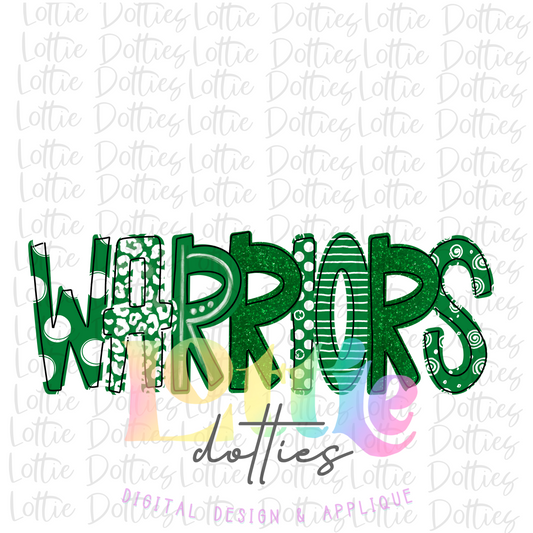 Warrior Png - Mascot  Sublimation Design - Digital Download - Green and White