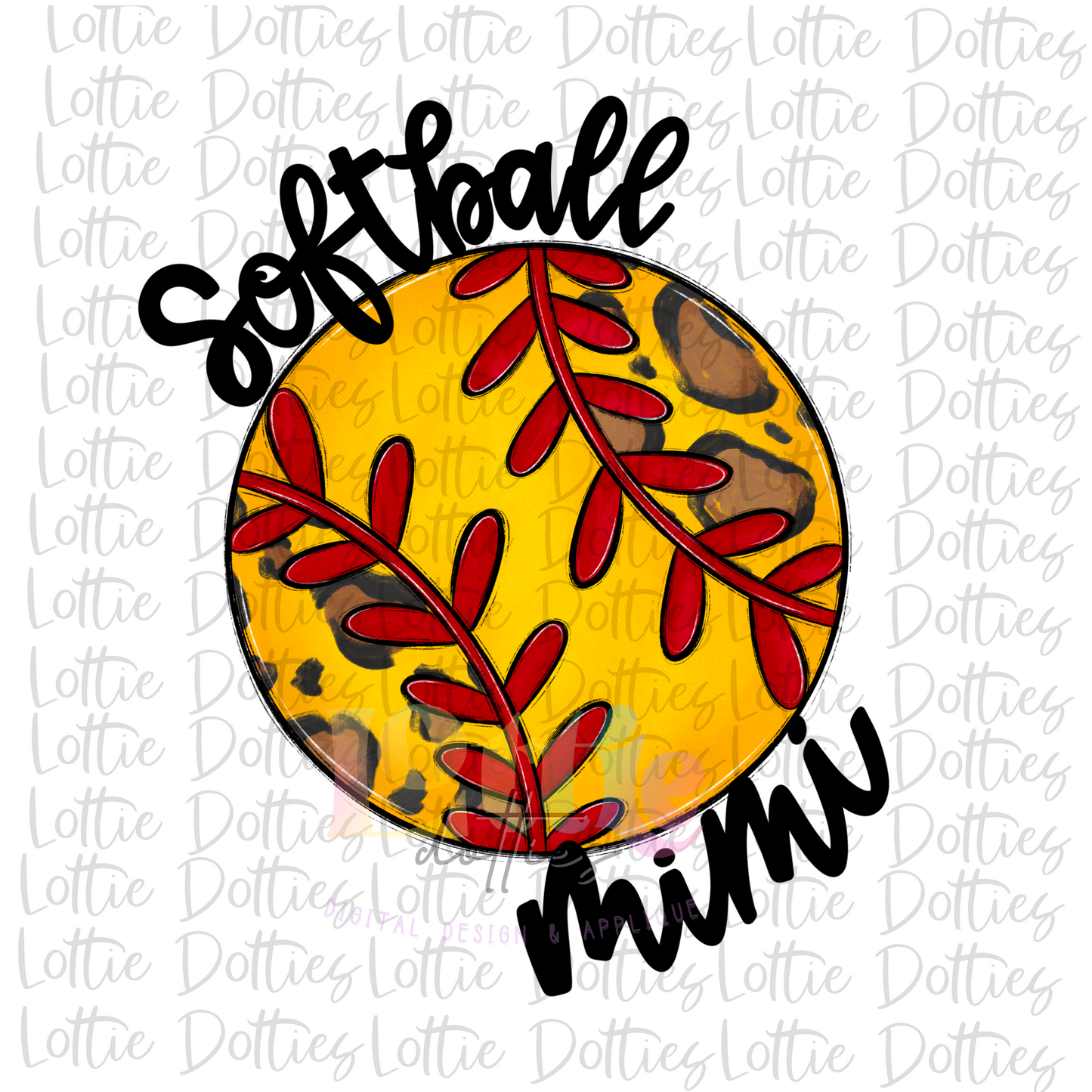 Softball Mimi Png - Softball Sublimation - Digital Download