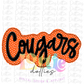 Cougars  Png - Cougars  Sublimation  -  Digital Download - Orange and Black