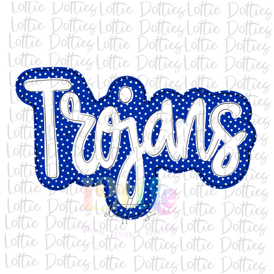 Trojans PNG - Trojans sublimation design - Digital Download - Blue