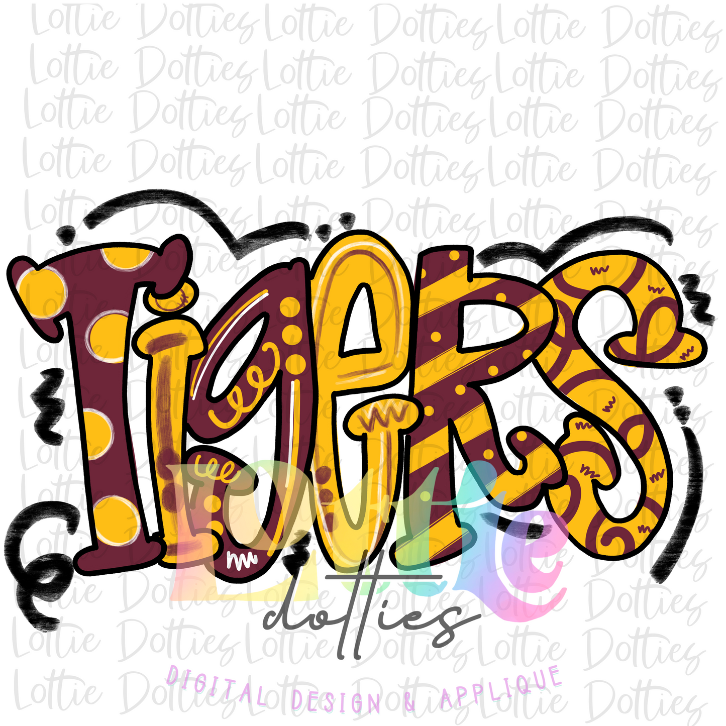 Tigers PNG - Tigers -  sublimation design - Digital Download - Maroon and Gold