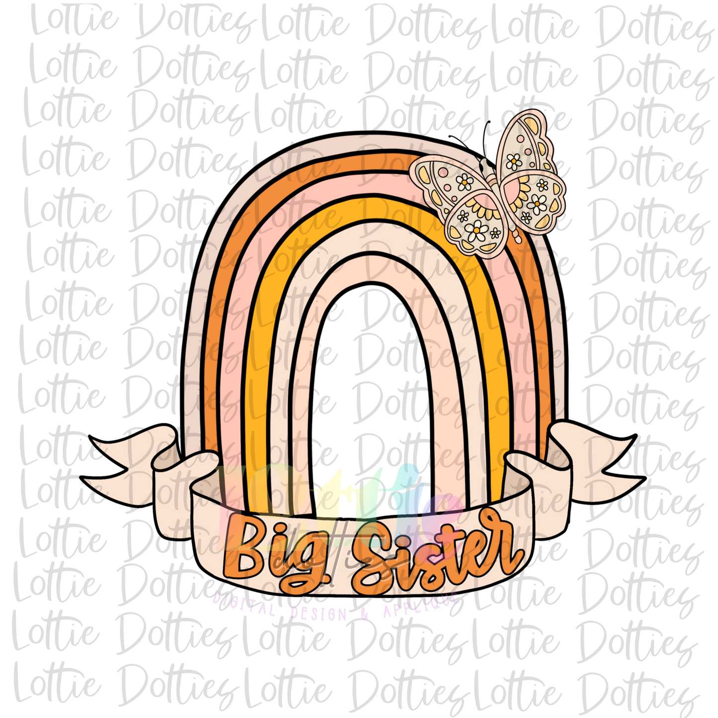 Big Sister Rainbow PNG - Big Sister Sublimation - Digital Download