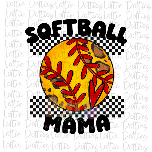 Softball Mama  Png  - Softball Sublimation -  Instant Download - Digital Download - Red