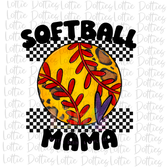 Softball Mama  Png  - Softball Sublimation -  Instant Download - Digital Download - Purple