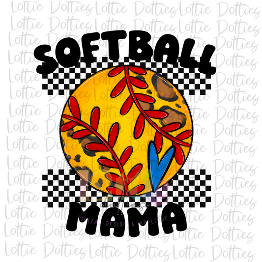 Softball Mama  Png  - Softball Sublimation -  Instant Download - Digital Download - Blue