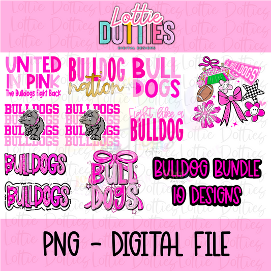 Bulldogs Pink Bundle PNG - Bulldogs Bundle design - Digital Download