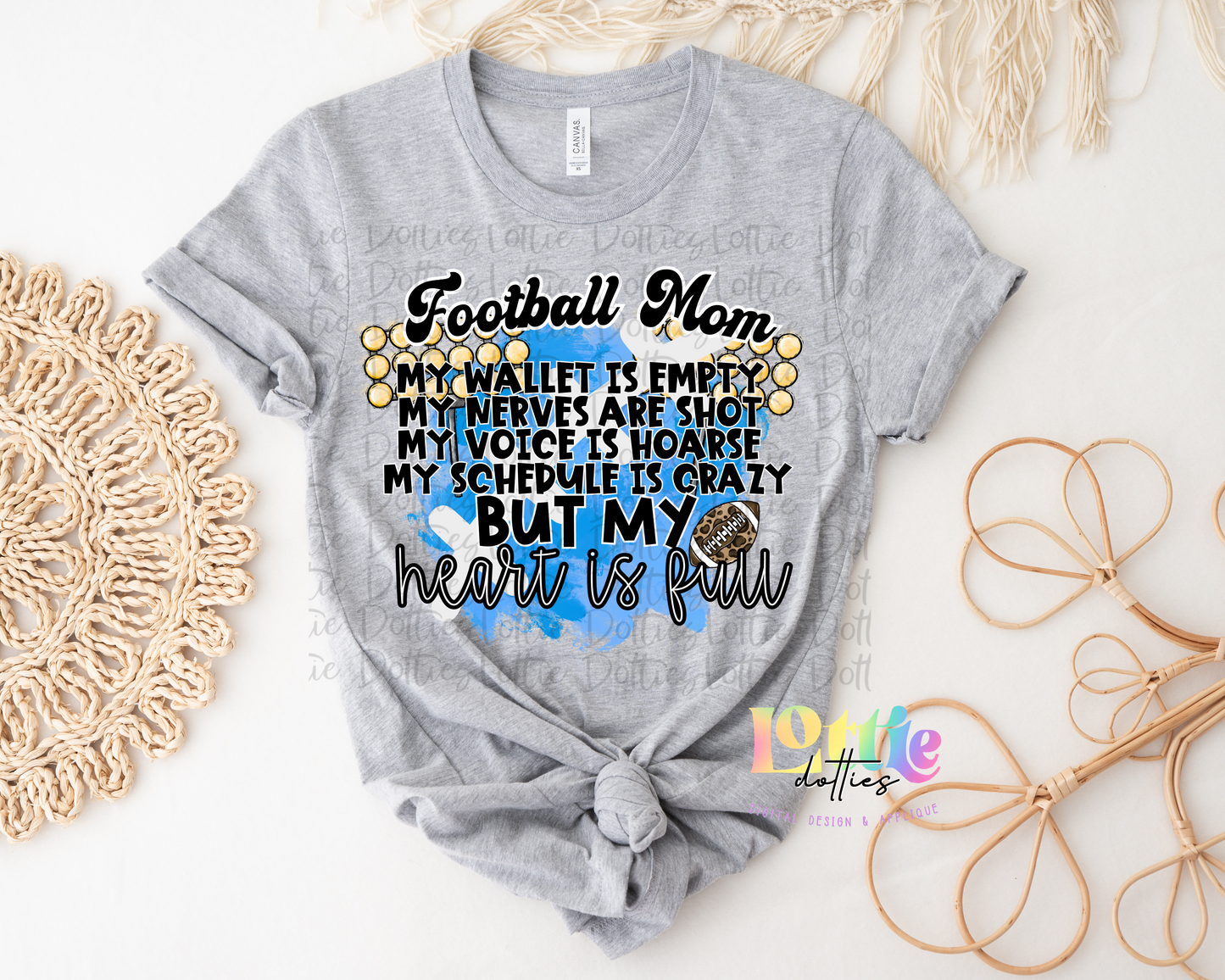 Football Mom PNG - My Heart Is Full Sublimation- Digital Download