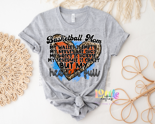 Basketball Mom PNG - My Heart Is Full Sublimation- Digital Download