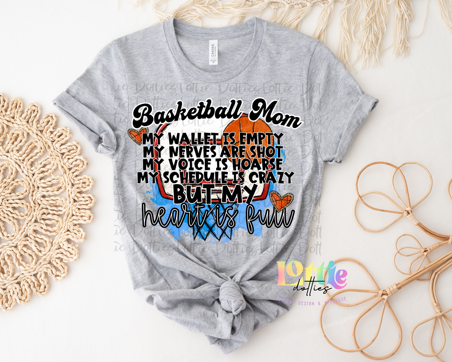 Basketball Mom PNG - My Heart Is Full Sublimation- Digital Download