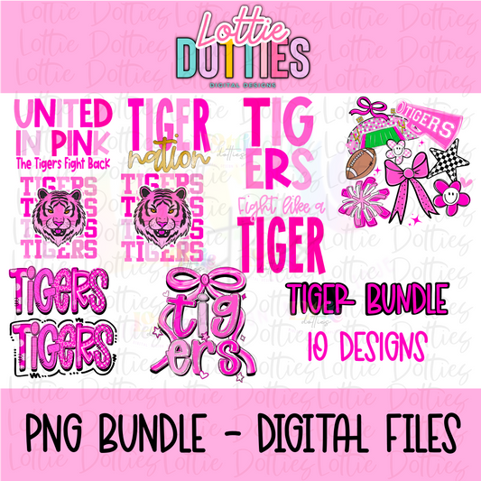Tigers Pink Bundle PNG - Tigers Bundle design - Digital Download
