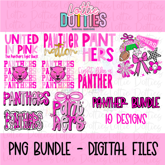 Panthers Pink Bundle PNG - Panthers Bundle design - Digital Download