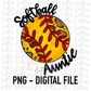 Softball Auntie PNG - Softball Sublimation- Digital Download