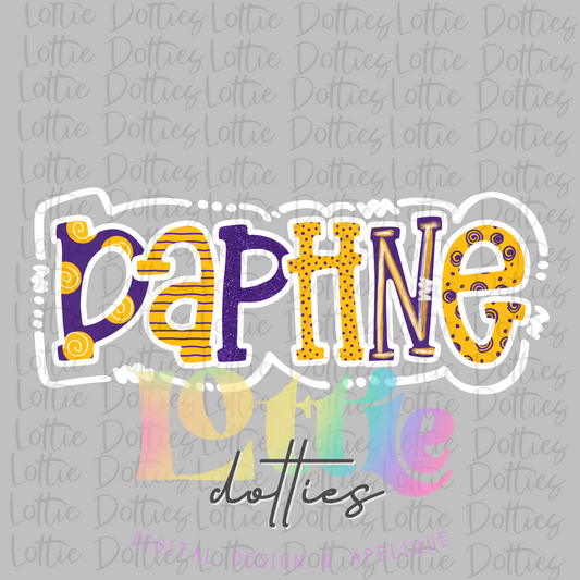 Daphne PNG - Daphne  Sublimation design - Digital Download - Purple and Vegas Gold