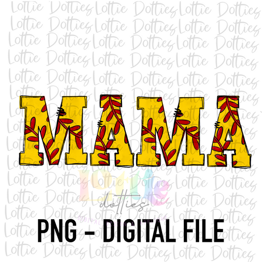 Mama PNG - Mama Softball Sublimation - Digital Download - Red