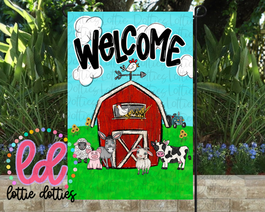 Welcome Flag PNG - Welcome Farm Sublimation- Digital Download