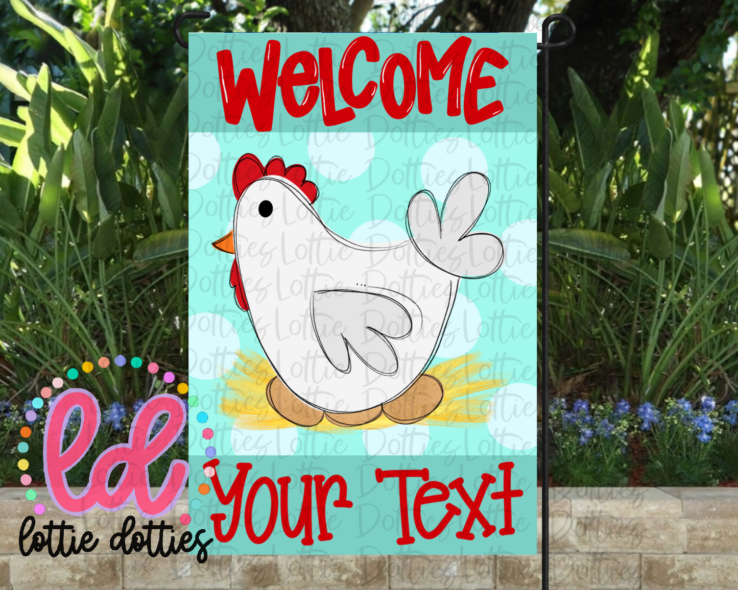 Welcome Flag PNG - Chicken Welcome Flag Sublimation - Digital Download