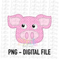 Faux Applique Pig PNG - Pig Sublimation - Digital Download