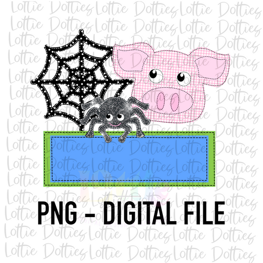 Pig and Web PNG - Pig Sublimation - Digital Download