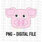 Faux Applique Pig PNG - Pig Sublimation - Digital Download