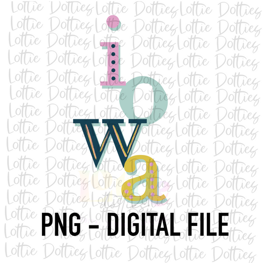 Iowa PNG -Sublimation design - Digital Download