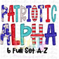 Patriotic Alphabet - Alpha Pack - Alphabet Clipart - Instant Download - Patriotic