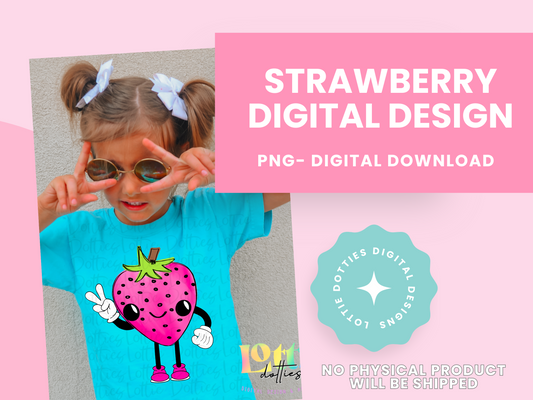 Strawberry PNG - Strawberries Sublimation - Digital Download - Pink