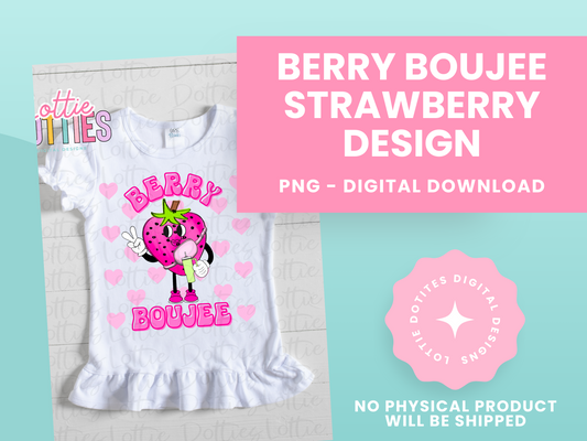 Berry Boujee Hearts PNG - Strawberries Sublimation - Digital Download - Pink