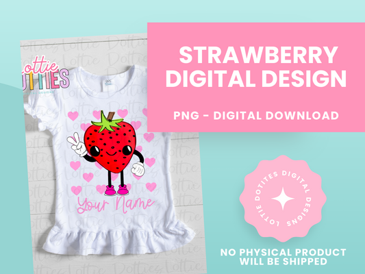 Strawberries Hearts PNG - Strawberries Sublimation - Digital Download - Red