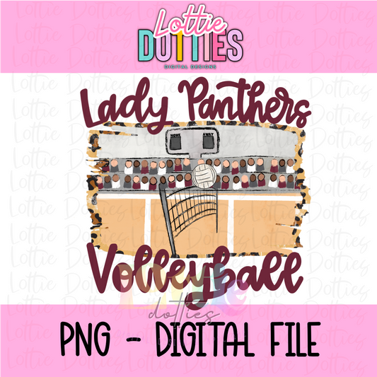 Lady Panthers Volleyball PNG - Panthers sublimation design - Digital Download