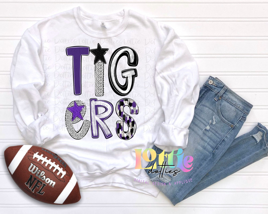 Tigers Poppy  PNG - Tigers sublimation design - Digital Download - Purple and Black
