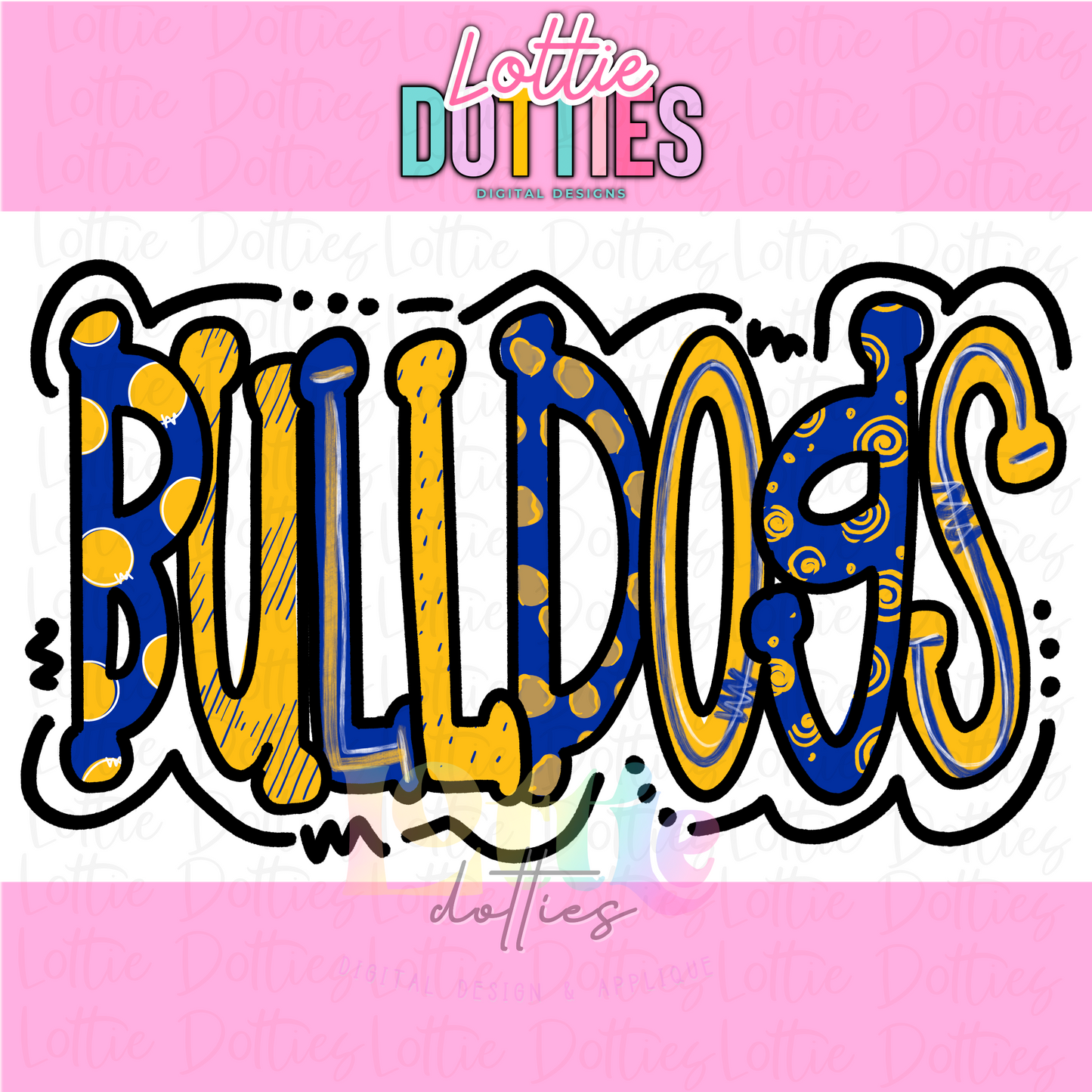 Bulldogs -  PNG - Bulldogs sublimation design - Digital Download - Royal and Gold