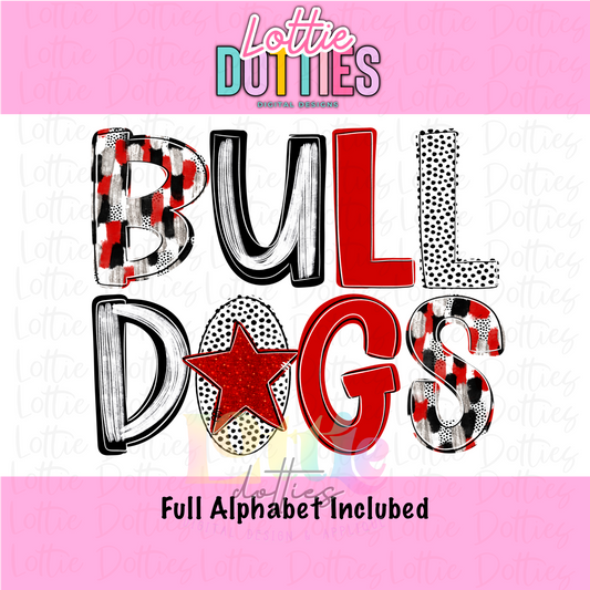 Bulldogs poppy PNG - Digital Download - Bulldogs Sublimation Design -Red and  Black