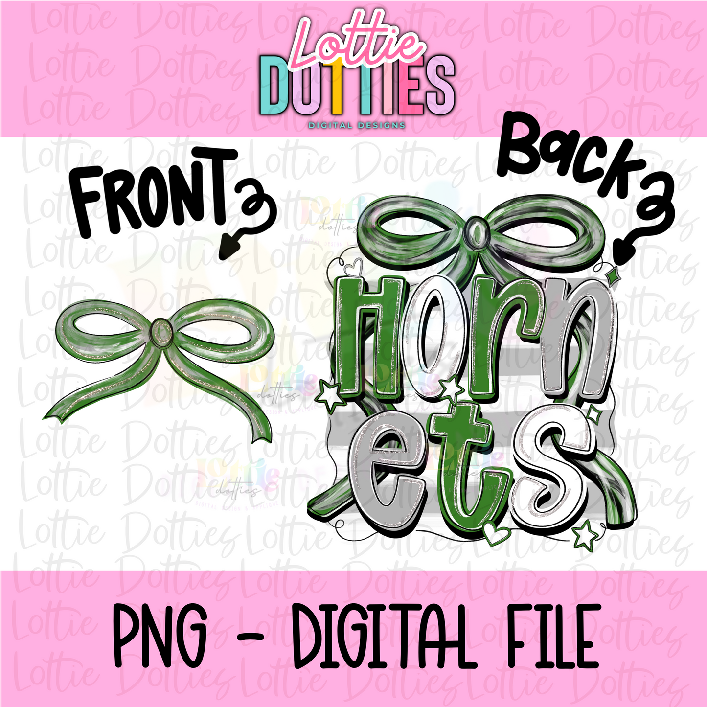 Hornets Poppy  PNG -  Hornets sublimation design - Digital Download - Bow Mascot Design