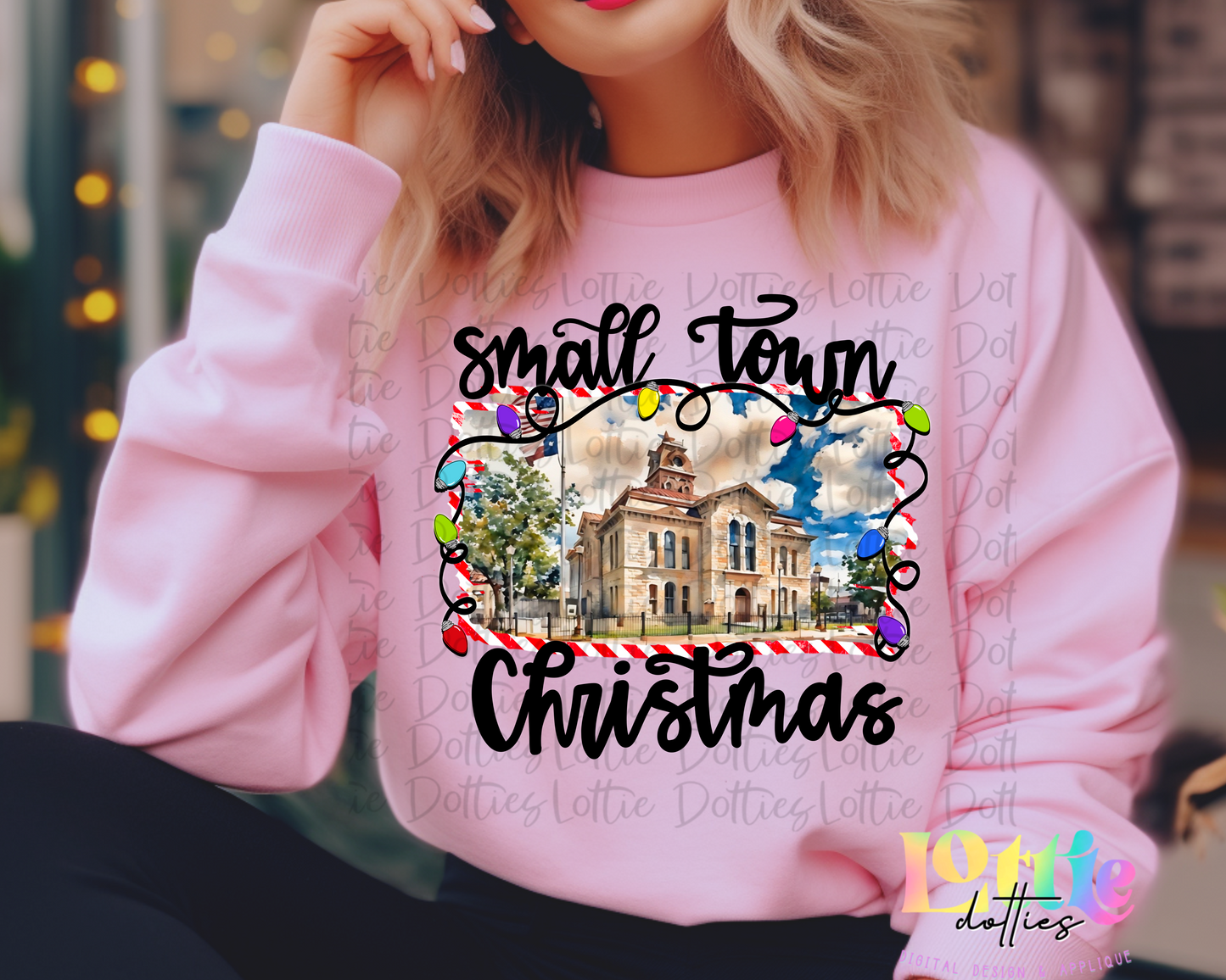 Custom Small Town Christmas Watercolor Listing - Digital Download