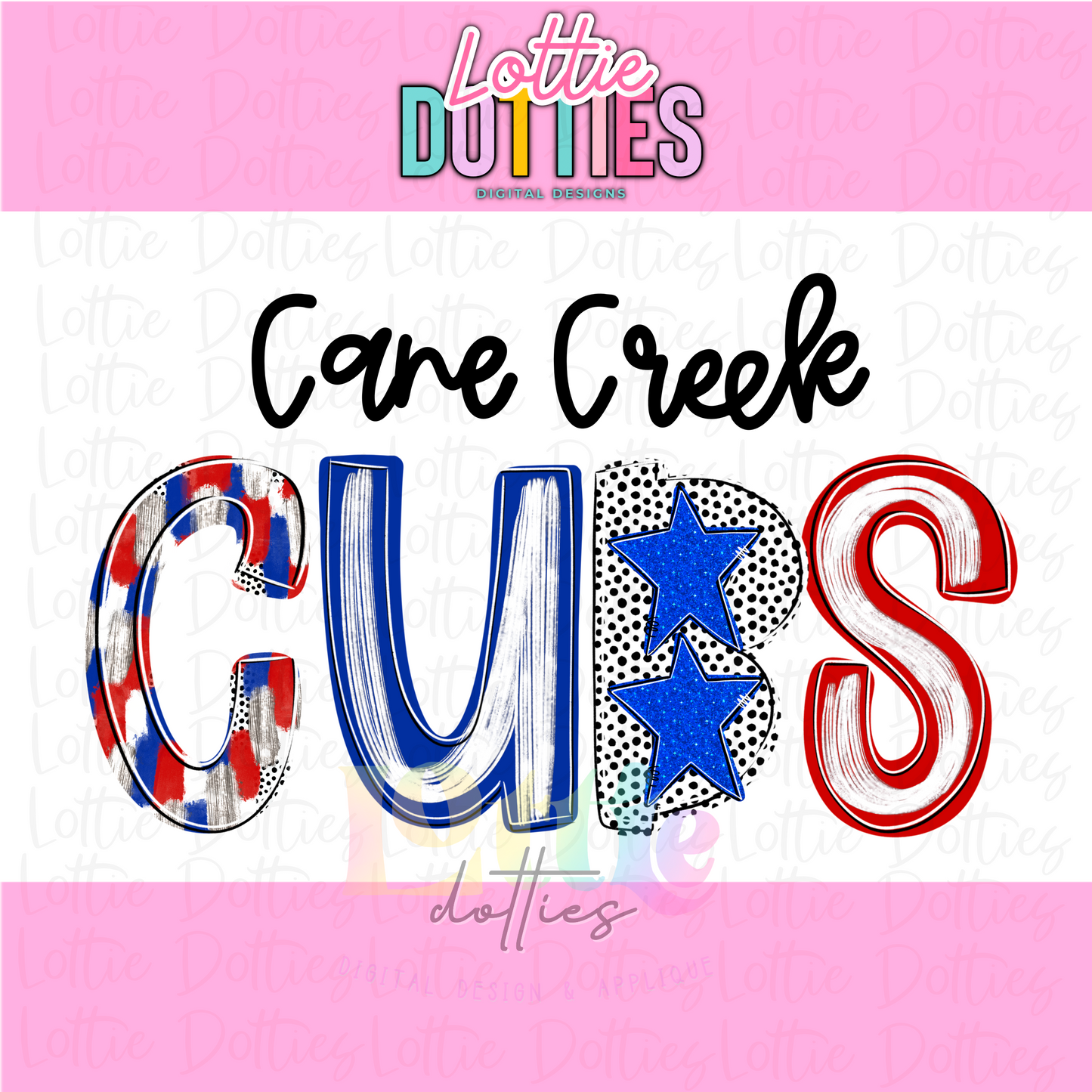 Cubs PNG - Cane Creek  Cubs sublimation design - Digital Download - Poppy - Red and Royal Blue