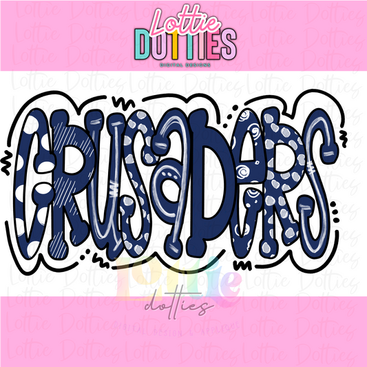 Crusaders PNG -Sublimation design - Digital Download - Navy and White