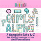 Girly Alpha PNG - Sublimation  Alphabet - Alpha Pack -  Instant Download  - Girl Alpha Pack