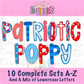 Patriotic Poppy Alphabet - Alpha Pack - Alphabet Clipart - Instant Download - Patriotic